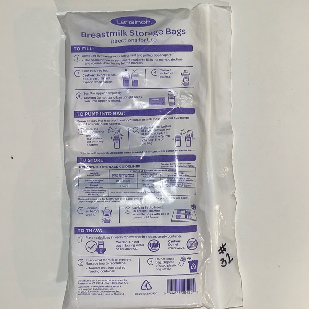 Lansinoh milk storage bags